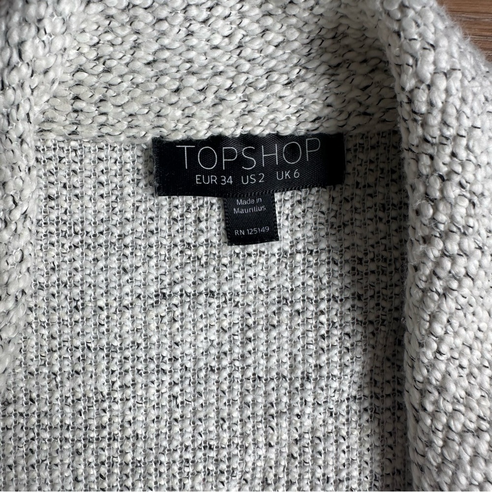 TopShop Sweater Blazer Cardigan White with Black 2 - Picture 3 of 8